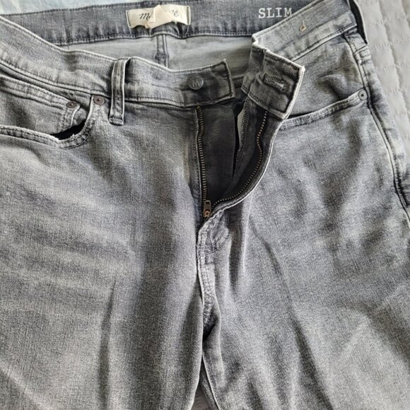 NEW MADEWELL Jeans Men Slim Authentic Flex Denim Gray Stretch Comfort 32 X 32 - Picture 8 of 9